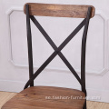 Industrial X Cross Back Metal Dining Chair